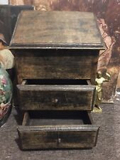 Antique 19th Century Shed Built Tabletop Cabinet / Drawers Dark Scumble Glaze