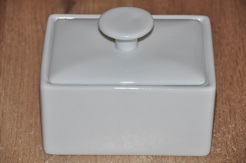 White ceramic butter - white, with