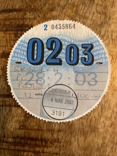 Old tax disc february 2003 - disc,