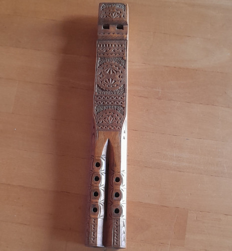Carved vintage flute - vintage,