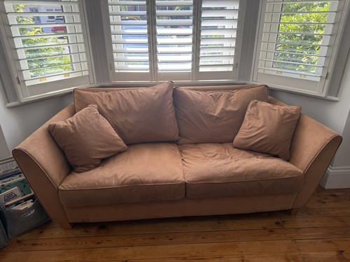 Heals sofa brown alcantara - heals,