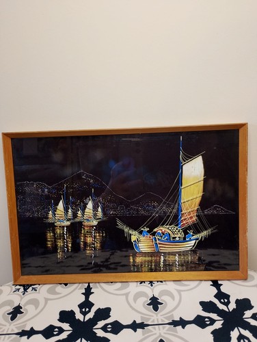 Vintage black velvet chinese - vintage,