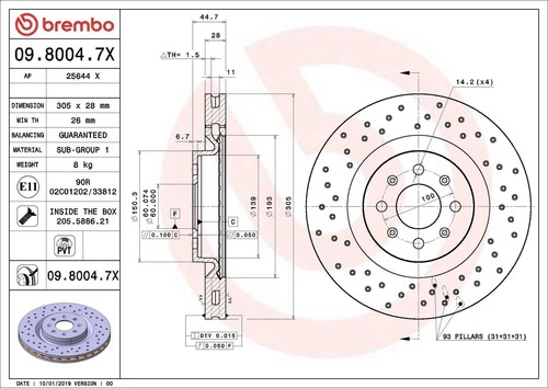 Brake disc brembo - brake,