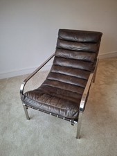 Halo Scott | Leather and Chrome Accent / Lounge Arm Chair from John Lewis