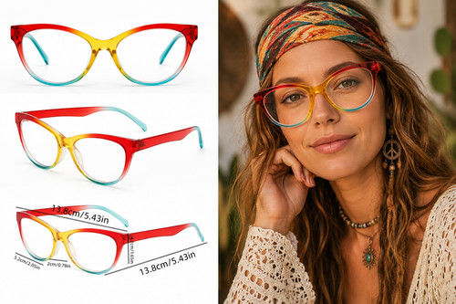 Oversized rainbow cat eye - oversized,
