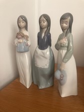 Lladro 3 Lovely Nao Figurines
