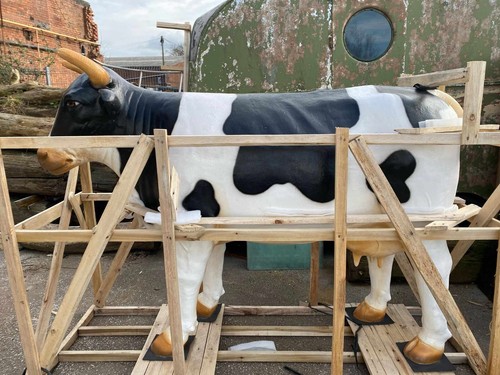 Life size fiberglass - life-size, cow