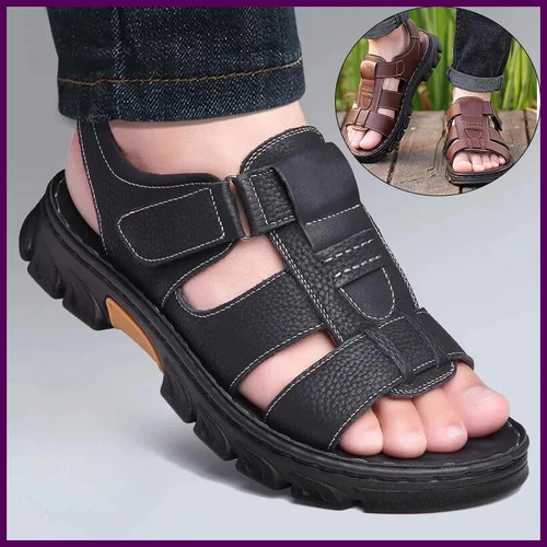 Men sandals adjustable solid - sandals,