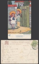 Hamish Illustr. Songs 1907 Old Tuck's Oilette Postcard Come Into the Garden Maud
