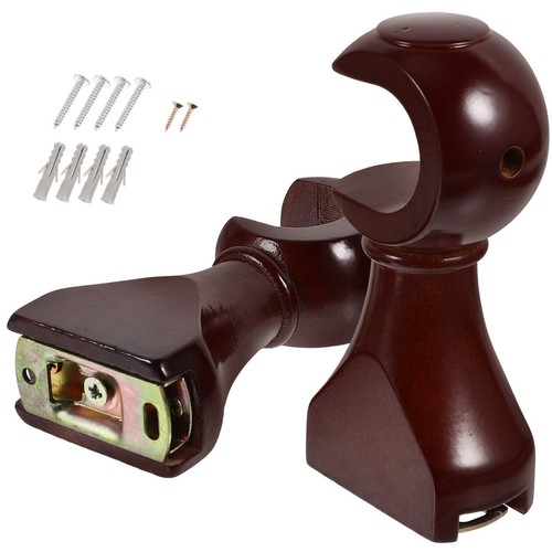 Brown wooden curtain rod - wooden,