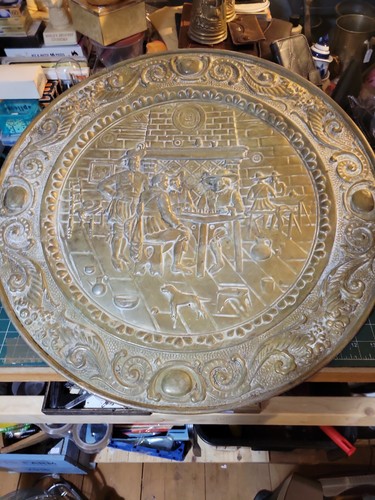 Vintage 24inch brass tin - tin, wall