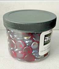 Red Round Decorative Glass Pebbles Nuggets Vase Wedding Crafts ~ 193