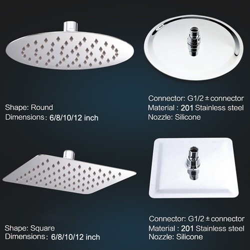 Shower head round - round, square