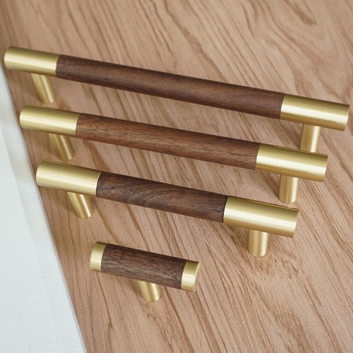 Brass walnut drawer pulls - brass,