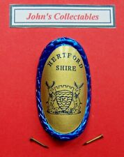  COLLECTABLE HERTFORDSHIRE WALKING STICK BADGE  / MOUNT NEW IN PACKET LOT A