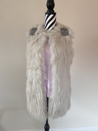 Zara beige faux - gilet, long