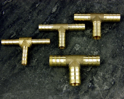 Brass tee reducing hose joiner - tee,