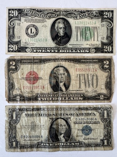 Lot old bills currency 1934 - lot,