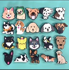 20pcs/set Cute Shoes Charms Dog French Bulldog Husky Pug Shoes Pins German...