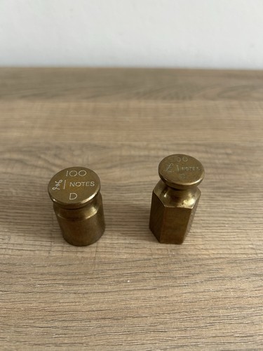 Vintage brass bank weights - vintage,