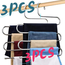 3X Clothes Pants Trouser Hanger Multi Layer Storage Closet Space Saver Organizer