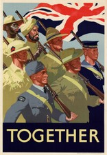 Vintage WWII British Together Allies United War Poster Re-Print WW2 A4 3W5