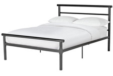 Home Avalon Double Metal Bed Frame Black | Sturdy Base Furniture with Mattress