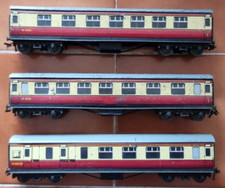 Hornby Dublo 3 Red Crimson Cream BR 3 Rail OO 2 Corridor 1 Guard Train Coach L3