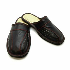 Mens Leather Slippers Shoes