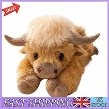 Highland Cow Plush Pillow Weighted Stuffed Animal With Heating Pad Warm Gift.✨