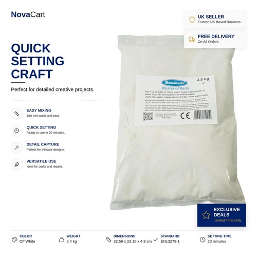 White plaster craft - 2.5,