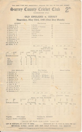 Cricket scorecard old - cricket,