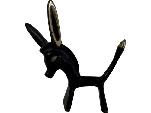 Black ceramic donkey figurine - ceramic,