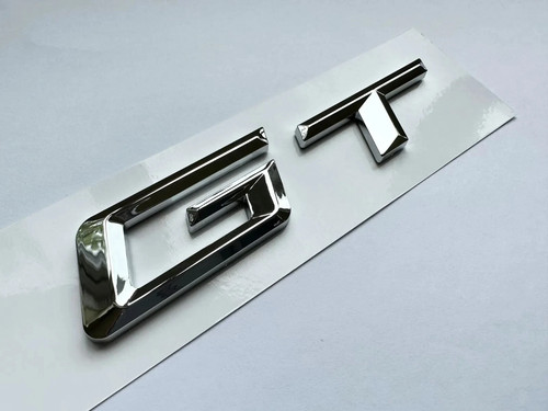 Chrome silver boot badge - gt,