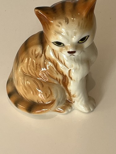 Vintage ceramic ginger tabby - vintage,