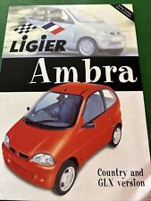 The Ligier Ambra Range 6 Page Original Car Sales Brochure Collectable