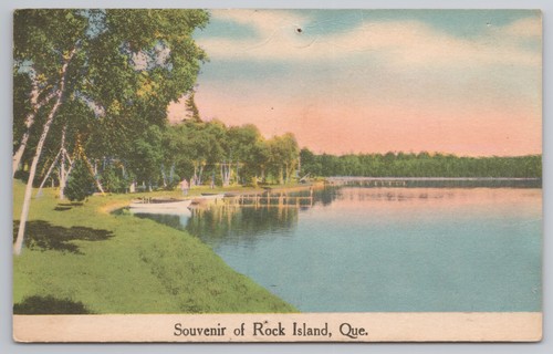 Postcard rock island quebec - postcard,