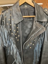 black leathers biker fringe