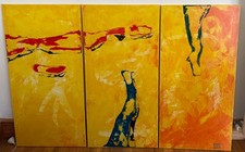 ORIGINAL ABSTRACT TRIPTYCH ON