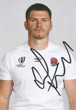 ENGLAND & SARACENS RUGBY: OWEN FARRELL SIGNED 6x4 PORTRAIT PHOTO+COA **PROOF**