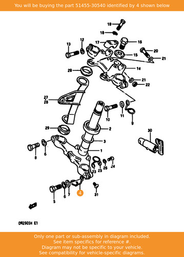 Suzuki clip 51455 30540 oem - suzuki, 51455-30540