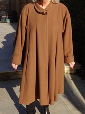 Vintage 1980s WINDSMOOR Tan Brown Wool Swing Coat UK10 EU38 US6 AU10