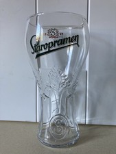 Staropramen Embossed & Etched  Pint Glass RARE  Collectable Glass