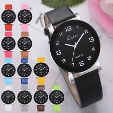 High Class Men Women's Casual Leather Band Colored Straps Analog Wrist Watches