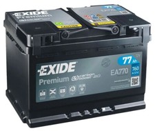 096 Car Battery Exide EA770 12V 77Ah 760CCA - Varta E44 Equivalent