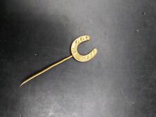 Vintage Brass Horseshoe Pin Hat/Stick/Tie "Good Luck For You"