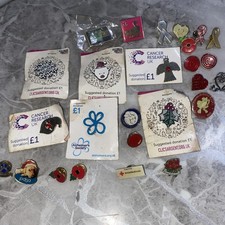 charity pin brooch/badge bundle PDSA Cancer research Battersea etc 