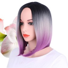  Womens Bob Wig Gradient Color