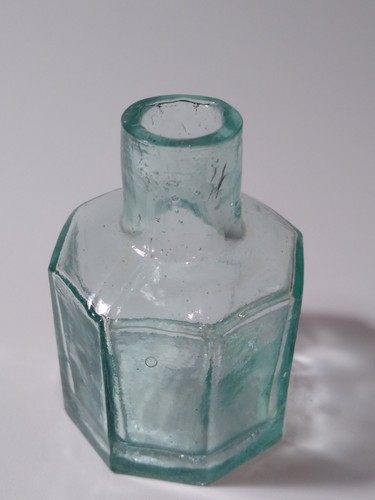 Antique aqua octagonal ink - antique,