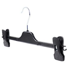 The Hanger Store™ Strong Black Plastic Clip Coat Hangers for Trousers & Skirts